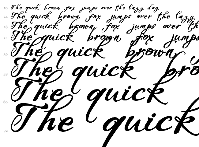 Whispers Calligraphy font waterfall